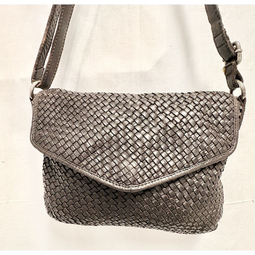 Vilenca Holland Brown Leather Crossbody Woven Bag TK157 NEW No Tags Boho Western